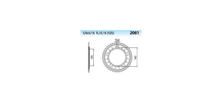 Chiaravalli - Carat rozeta 2061-44 zubov THF (525-5-8x5-16)