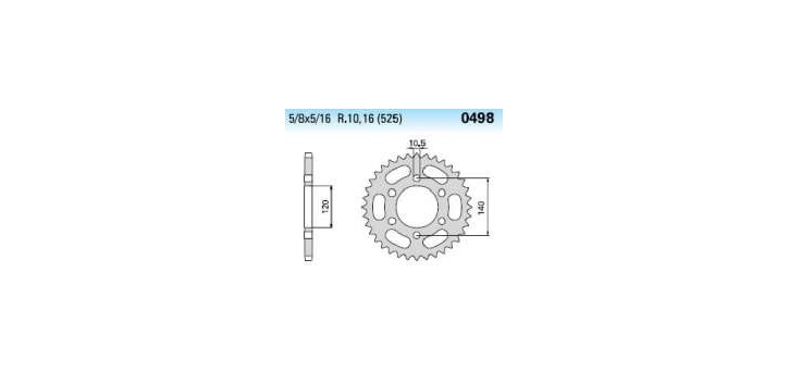 Chiaravalli - Carat rozeta 498-45 zubov THF (525-5-8x5-16)