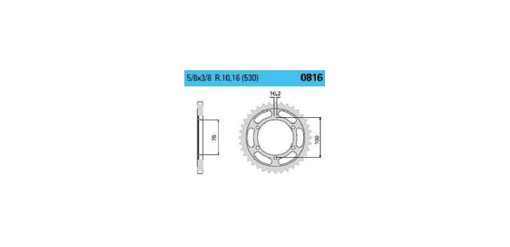 Chiaravalli - Carat rozeta 816-42 zubov THF (530-5-8x3-8)