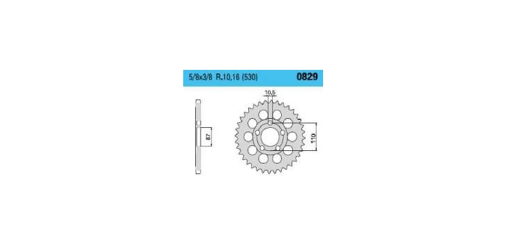 Chiaravalli - Carat rozeta 829-43 zubov C (530-5-8x3-8)