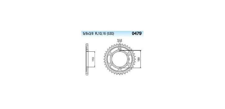 Chiaravalli - Carat Racing rozeta 479-51 zubov EMD (520-5-8x1-4)