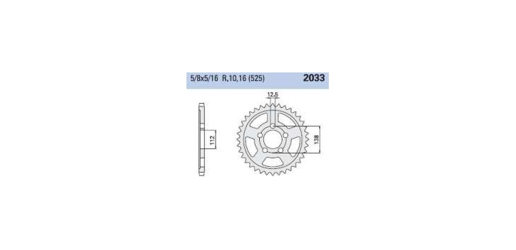 Chiaravalli - Carat rozeta THF 2033-45 zubov (525-5-8x5-16)