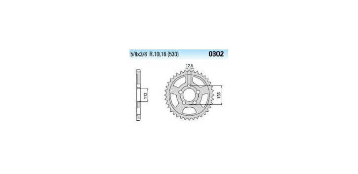 Chiaravalli - Carat rozeta 302-42 zubov THF (530-5-8x3-8)