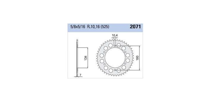 Chiaravalli - Carat rozeta 2071-42 zubov THF (525-5-8x5-16)