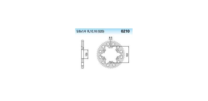 Chiaravalli - Carat rozeta 210-50 zubov EC (520-5-8x1-4)