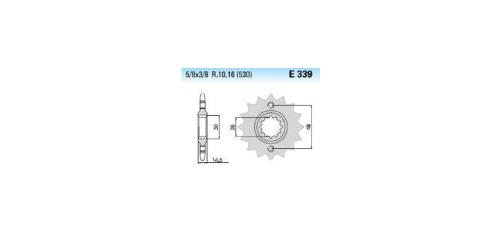 Chiaravalli - Carat sekundár 339-17 zubov K (530-5-8x3-8)