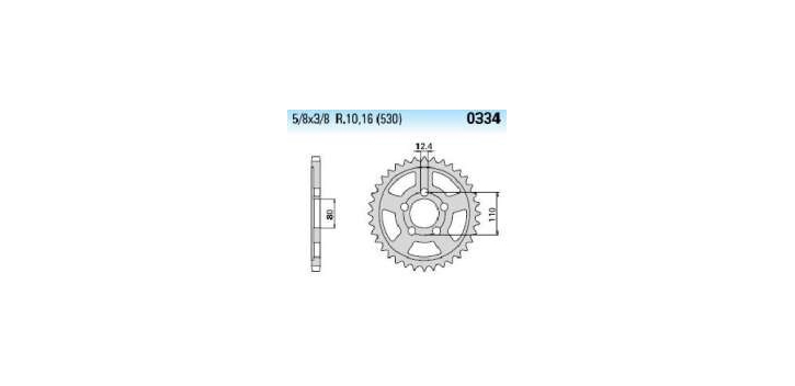 Chiaravalli - Carat rozeta 334-45 zubov THF (530-5-8x3-8)