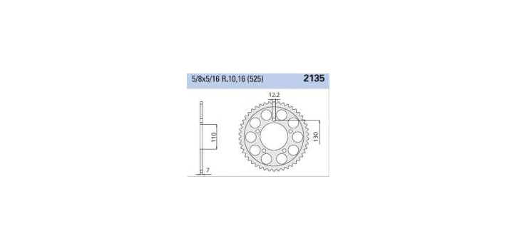 Chiaravalli - Carat rozeta 2135-43 zubov THF (525-5-8x5-16)