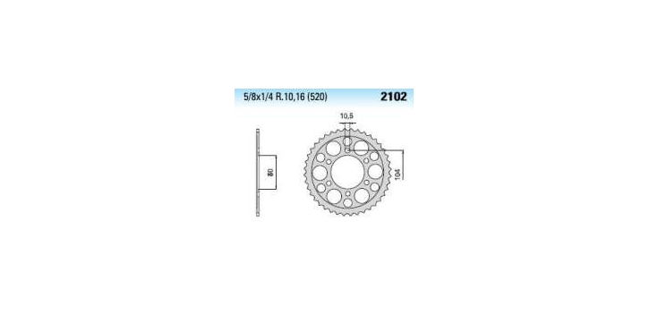 Chiaravalli - Carat rozeta 2102-46 zubov C (520-5-8x1-4)