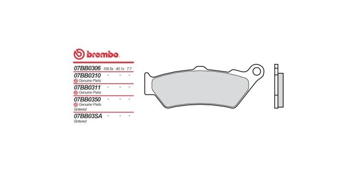 Brembo brzdové platničky 07BB0335 zadné