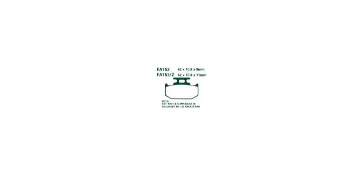 EBCEBC Bremsklatze Standard FA152-2 - siehe auch FA152-2TT
